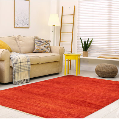 Ecarpetgallery One-of-a-kind Hand-knotted New Age Gabbeh Red 4' X 6'4" Wool Area Rug