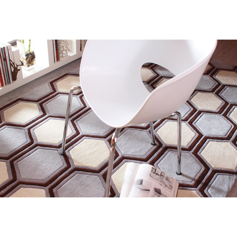 Inhabit Designer Blue/Off White Area Rug, 7'9" x 10'6"