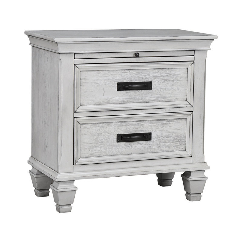 Ensemble de chambre à coucher 3 pièces avec commode Giglia, Blanc antique, Grand