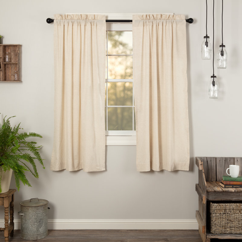 Sickels Cotton Blend Room Darkening Curtain Panel Set, 36" W x 63" L, Natural Cream