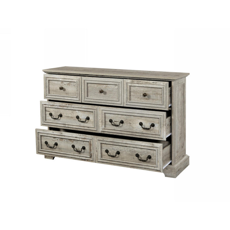 Commode rustique rustique, commode antique blanche avec tiroirs