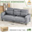 Modern 220CM 3-Seater Chenille Sofa With Wooden Frame and Square Armrests-118262225