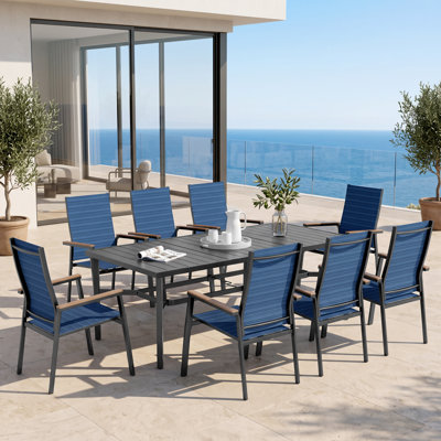Romio 8 - Person Patio Dining Set with Rectangular Table