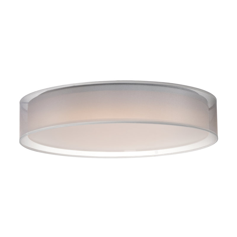 White Organza Fabric LED Flush Mount