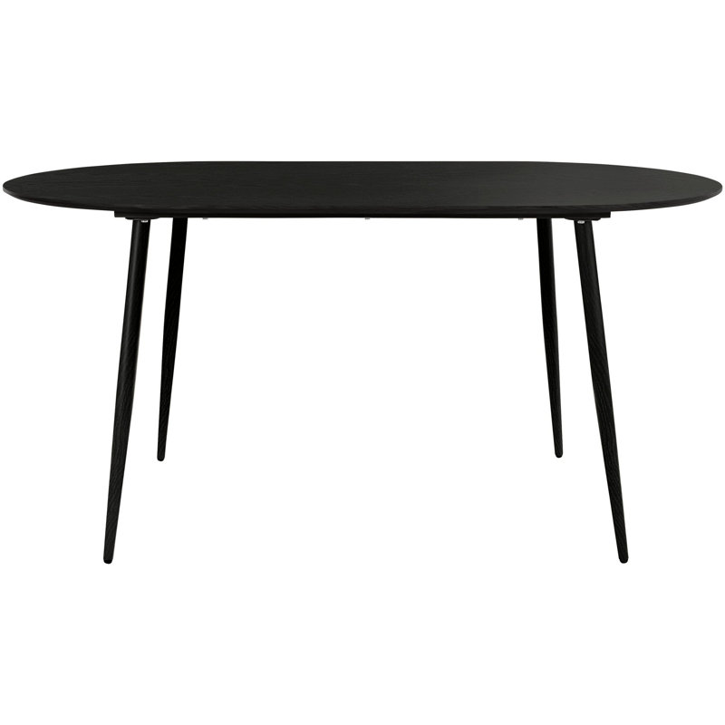 Oakpark Oval Metal Base Dining Table, Black, Black