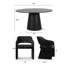 Ensemble de table de salle à manger pour 6 personnes avec table ronde et 6 chaises rembourrées en tissu-11336402-12388873