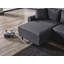 Canapé d'angle moderne, gris foncé, 90,6 po x 28,3 po x 49,2 po | Métal durable et structure en carton (épaisseur: 0,8 mm) | Tissu 100% lin, hauteur du siège confortable: 16,9 pouces, idéal pour les salons et les salons-6032158