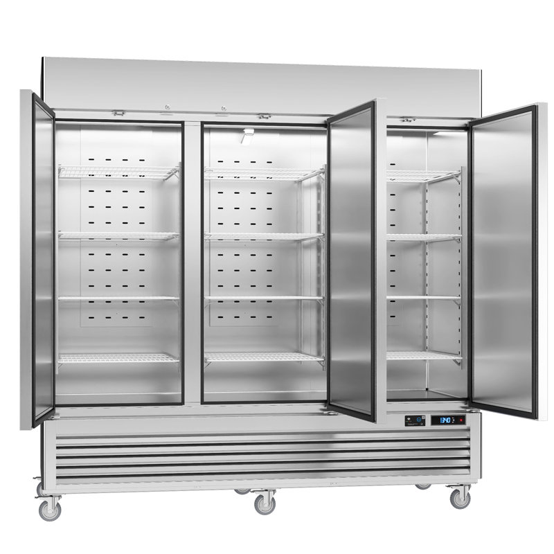 Réfrigérateur commercial à deux sections en acier inoxydable à deux sections de 72 pieds cubes 82 po VEECOOL