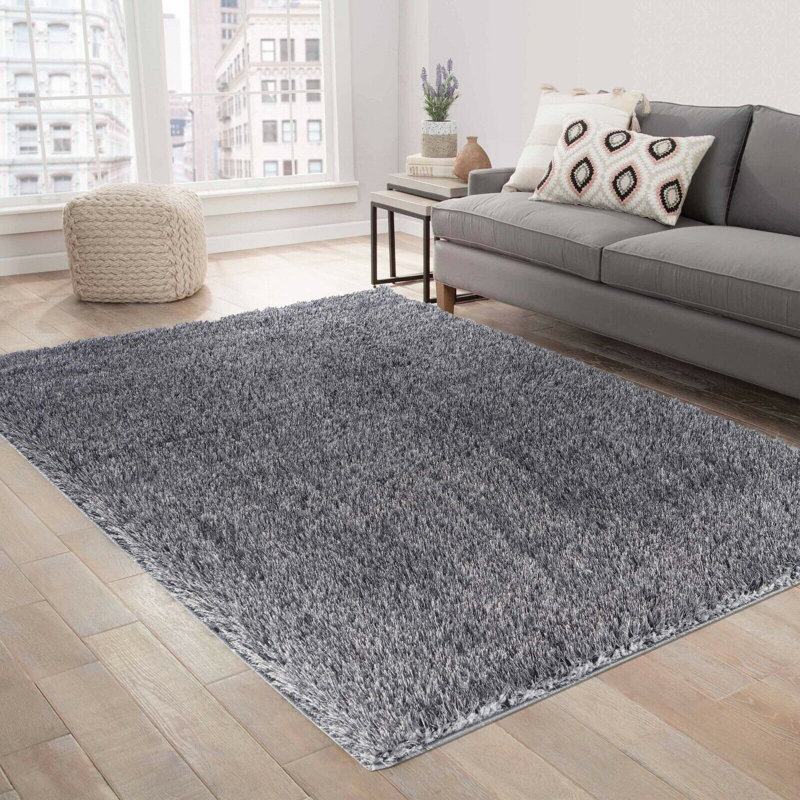 Asharn Solid Colour Shag Area Rug, Rectangle 160 x 230cm
