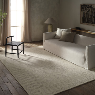 Tapis blanc en laine touffeté à la main Cowan