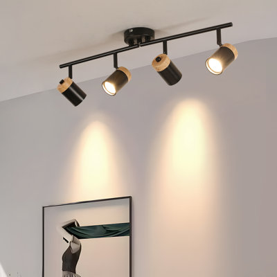 Black 4-Light Aluminium Ceiling Spotlight