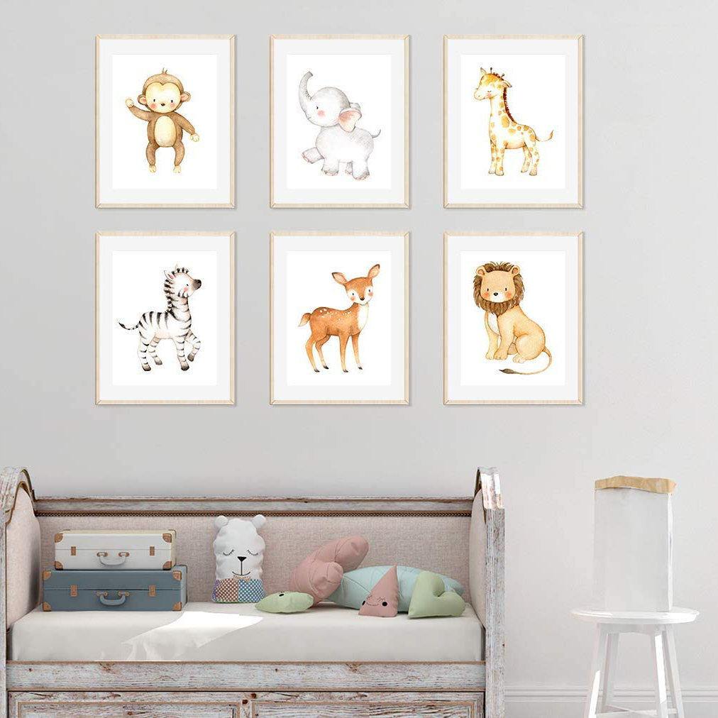 Harriet Bee Dedakia Burlap, Lion, Zebra, Giraffe, Deer, Elephant ...