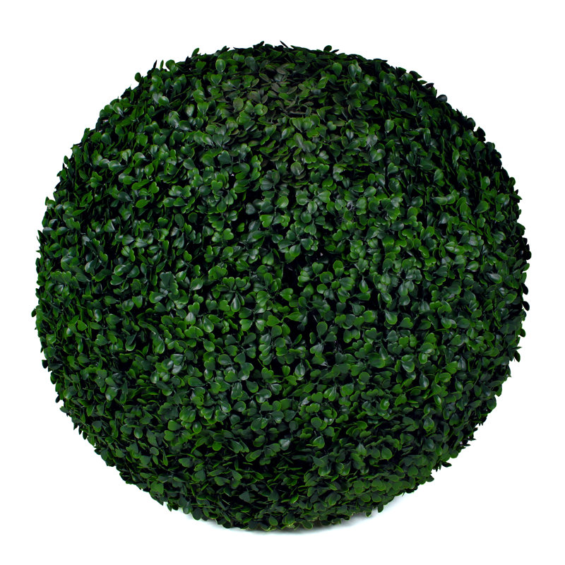 19" Green Artificial Boxwood Topiary Ball for Indoor/Outdoor Decor
