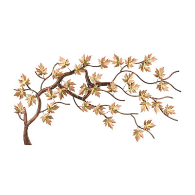 Décoration murale d'extérieur en arbre de vie de 43 pouces de large avec finition multicolore résistante aux intempéries pour une décoration intérieure et extérieure