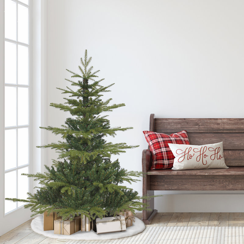 Unlit Aspen Pine Artificial Christmas Tree, 4.43ft H x 3.67ft W