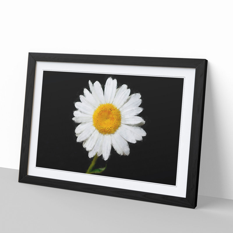 White Daisy Vol.6 Painting - Picture Frame Graphic Art, Black, 36cm H x 48cm W x 2cm D