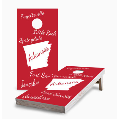 Arkansas State Pride 2x4 Cornhole Board Set | Includes (2) Boards (8) Bags & Optional Accessories