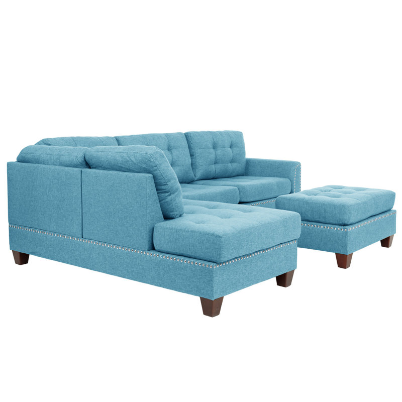 Module de siège simple 30 po x 26 po pour canapé modulaire modulaire, assise profonde, chenille, 2 couleurs, Chenille bleu