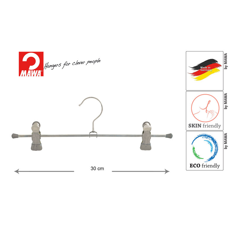 Metal Non-Slip Standard Hanger, Silver