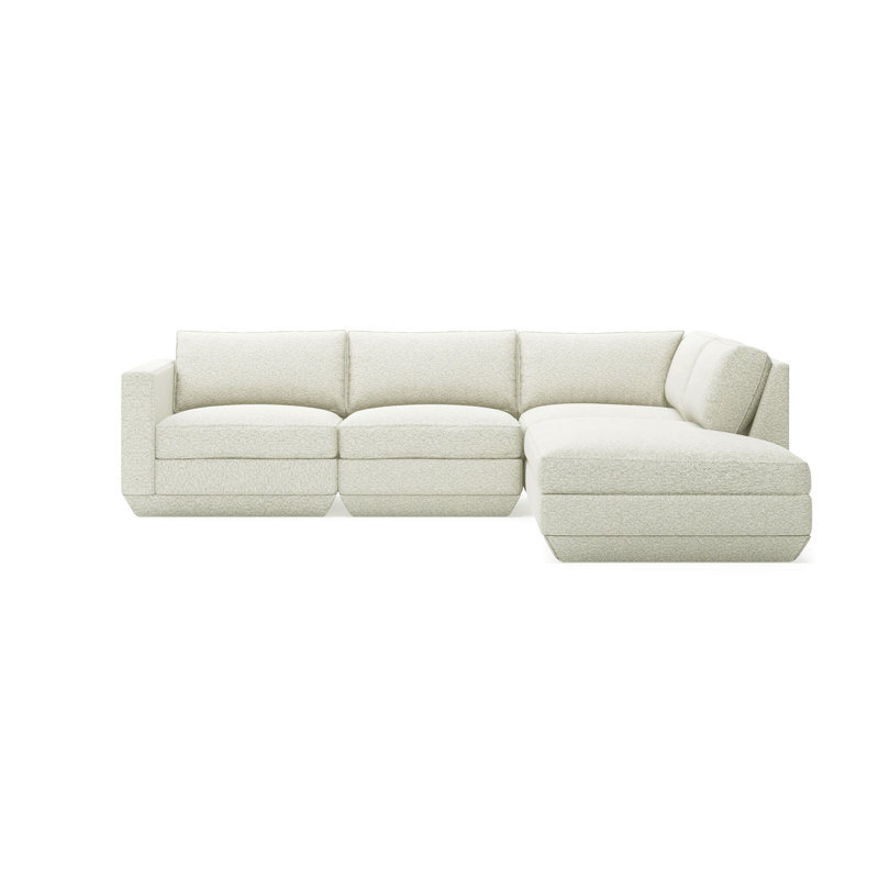 Podium Modular 4-Piece Lounge Sectional A, Right Hand Facing, Copenhagen Fossil
