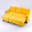 Canapé modulaire en L réversible avec rangement en L - coton et lin-458603679