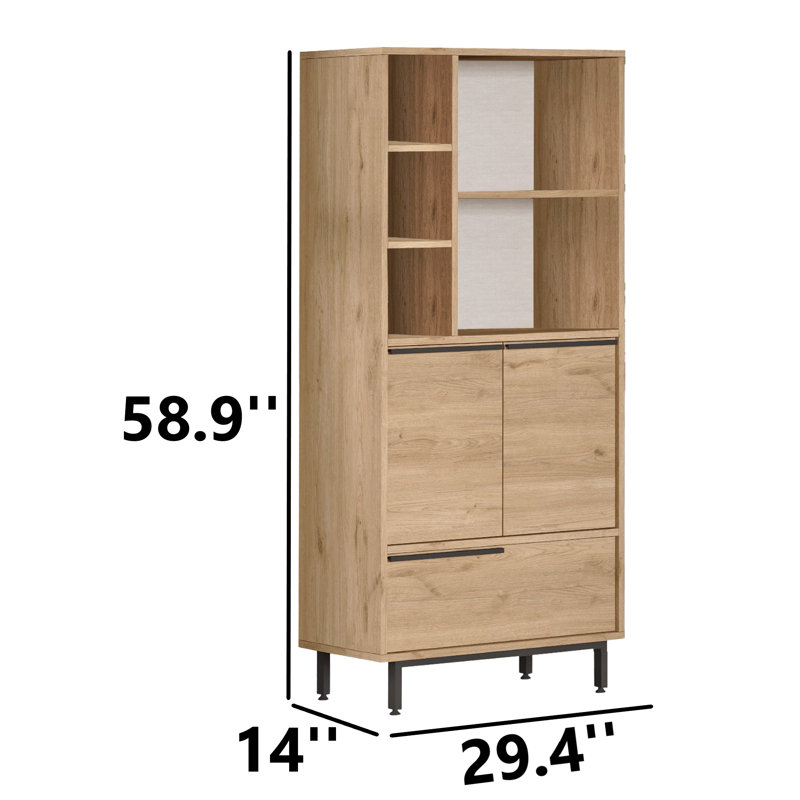 Armoire de salle de bain autoportante, Chêne