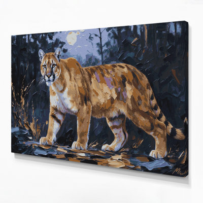 «Big Cats North American Cougar», art mural sur toile grise