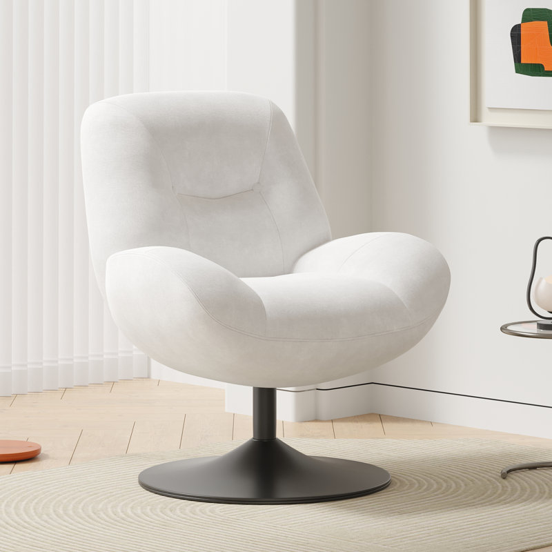 Upholstered Swivel Accent Chair, Beige