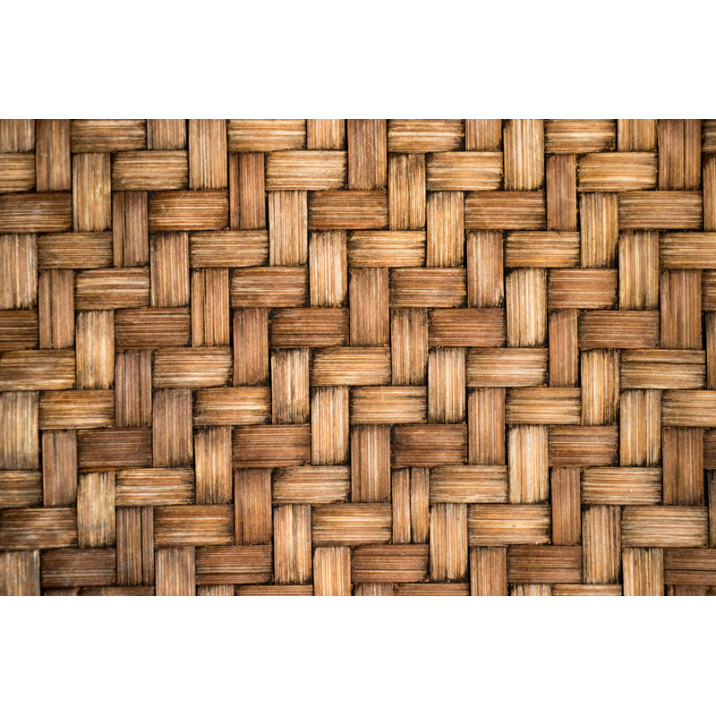 Brown Wooden Weave - Wrapped Canvas Print, 20cm H x 30cm W x 3.8cm D