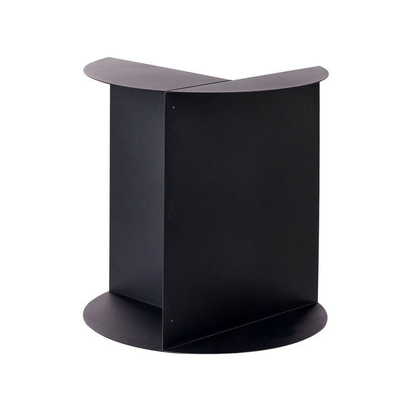 Metal Side Table with Storage, Black