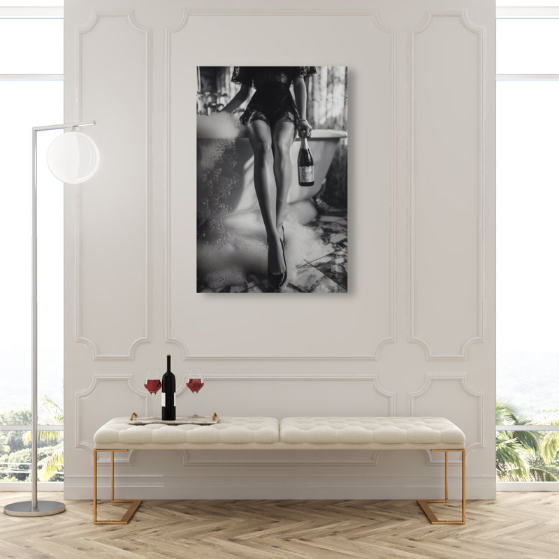 Bubbly Midnight Fashion Canvas Print by Oliver Gal, Black Frame, 10 x 15, 20"H x 30"W, Gallery Wrapped