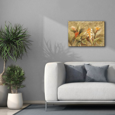  «Gilded Tropics» par Albena Hristova, art mural sur toile, 26 po x 18 po