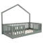 Lit simple à plancher surélevé, lit Montessori en bois avec lumière pour enfants, garçons et filles, gris-1187395701