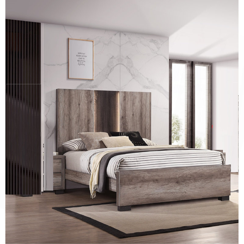 Mobilier de chambre à coucher contemporain 1pc, Grand lit