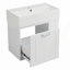 Meuble-lavabo flottant mural de 21,8 po avec lavabo, grand tiroir, tablette réglable et système de fermeture en douceur blanc-116452196