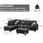 3-piece Linen Sectional Sofa-1599508017