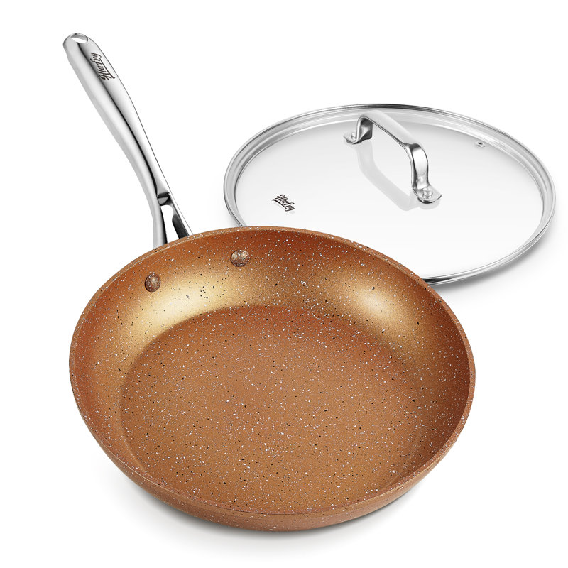 Poêle à frire antiadhésive en aluminium Hlafrg Mrable, 8", Bleu