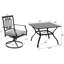 Ensemble de salle à manger pour 4 personnes 37 "avec coussins et parasol Bavan Square-100187960