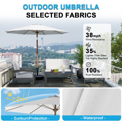  Market Umbrella With Crank Lift