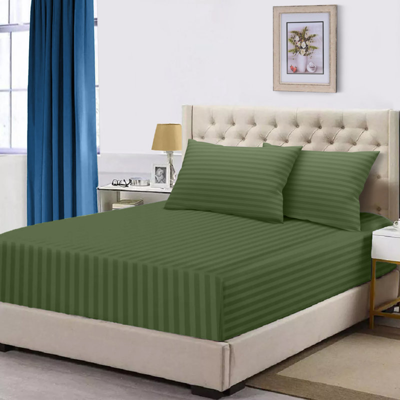 Gerde Super Soft Microfiber Extra Deep Fitted Sheet, Olive Green, Double (137 x 191cm)