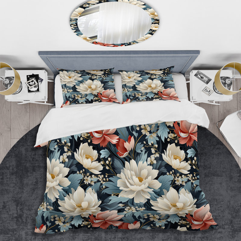 Ensemble de housse de couette Subdued Enchantment Moody, Housse de couette simple + 1 taie décorative stan