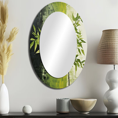 Miroir mural ovale sur métal vert Ferm Collage II
