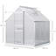 Outsunny 6 x 6ft Polycarbonate Greenhouse Walk-In Sliding Door Silver Tone