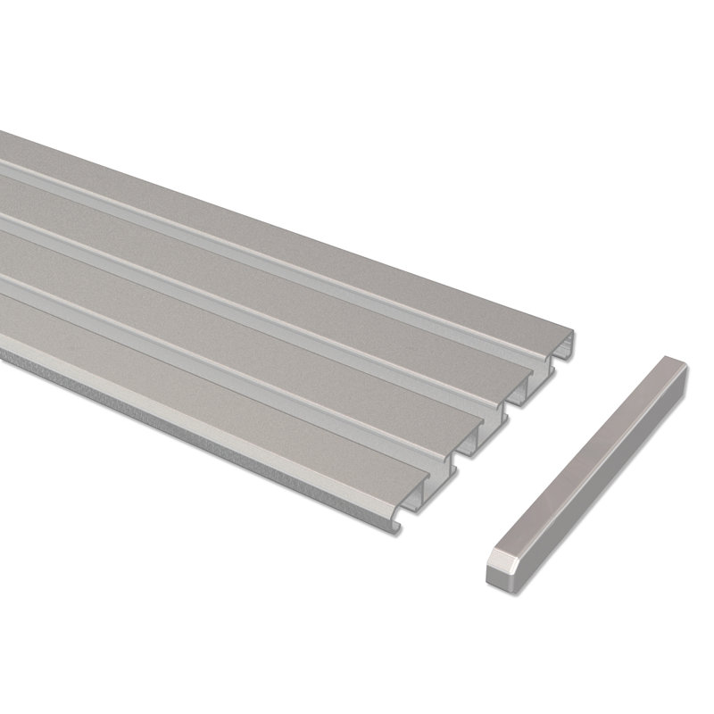 Vermili Aluminum Curtain Track/Rail, Silver Grey, 1cm H x 480cm W x 9cm D