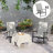 Folding Patio Chairs Set Of 2, Portable Outdoor Dining Chairs With High Back, Armrests, Gray, Chair
