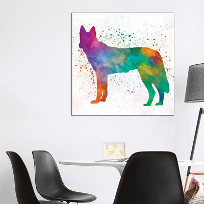 Czechoslovakian Wolfdog in Watercolour 1 Piece Wrapped Canvas Painting