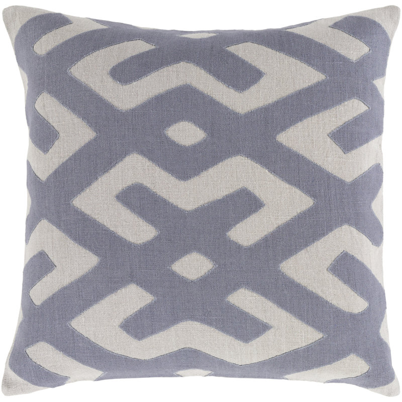 Nairobi Geometric Pillow Cover, 20" x 20", Blue\Gray, No Fill