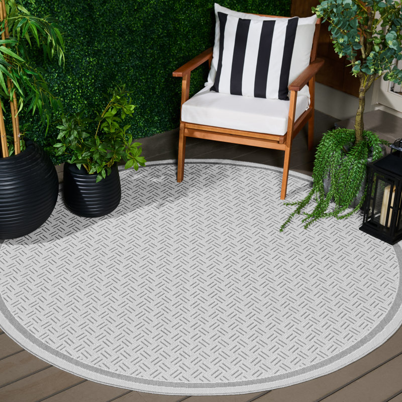 Terrace 800 Geometric Indoor/Outdoor Rug, Round 6'7"