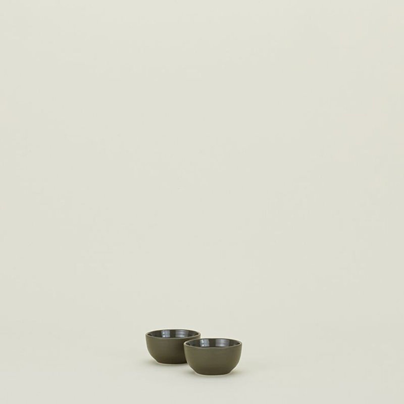 Frej Stoneware Dessert Bowl, Olive