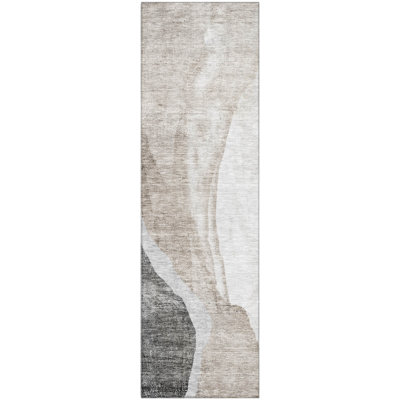 Premium Machine Washable Prisco Charcoal Rug